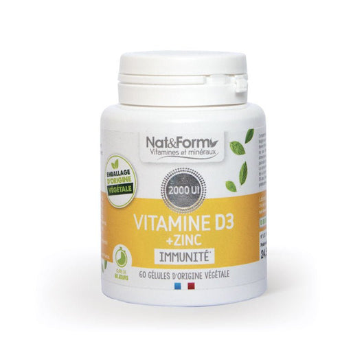 VITAMINE D3+ZINC 60 GELS. VEG.